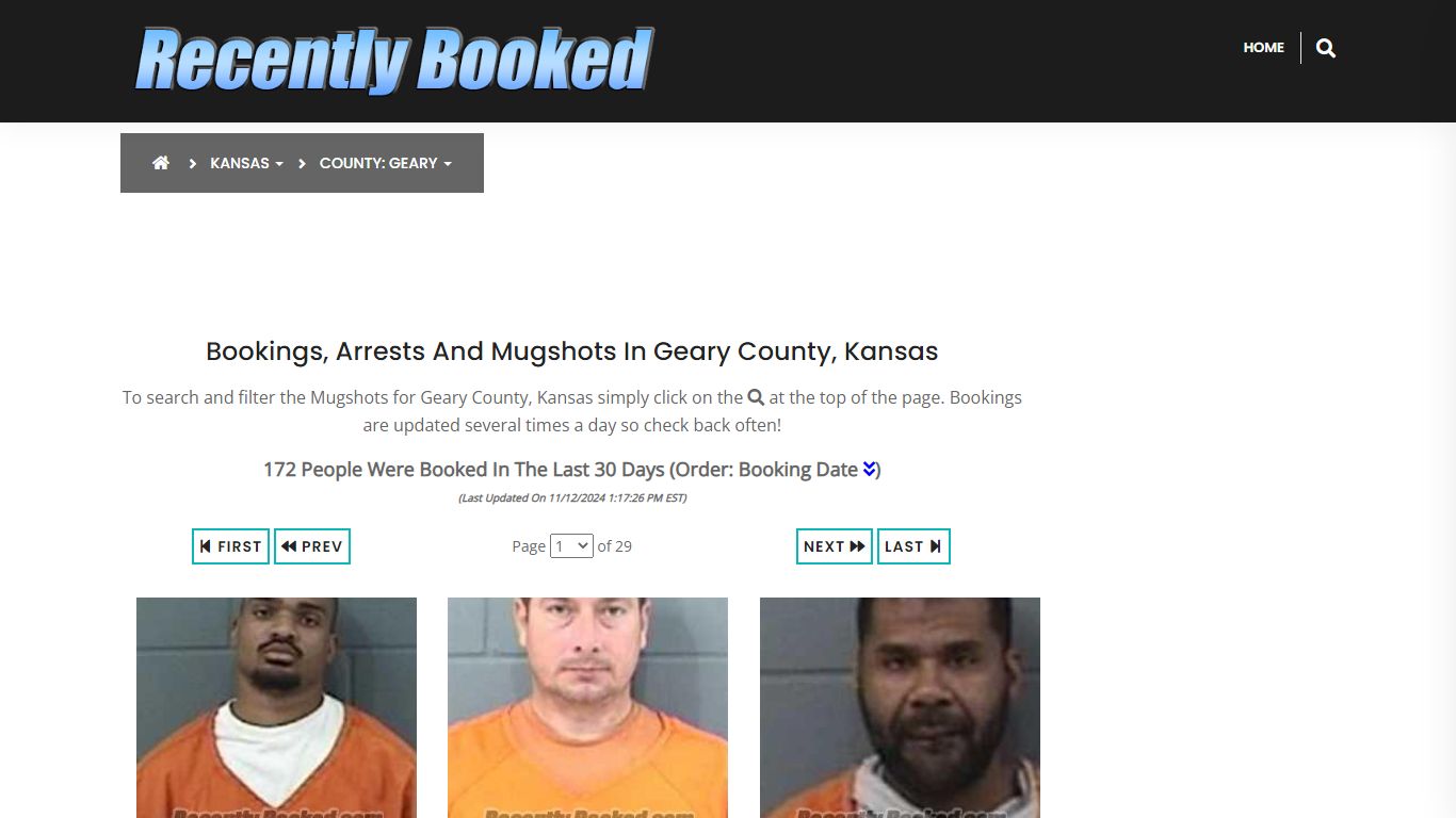 Bookings, Arrests and Mugshots in Geary County, Kansas - Recently Booked