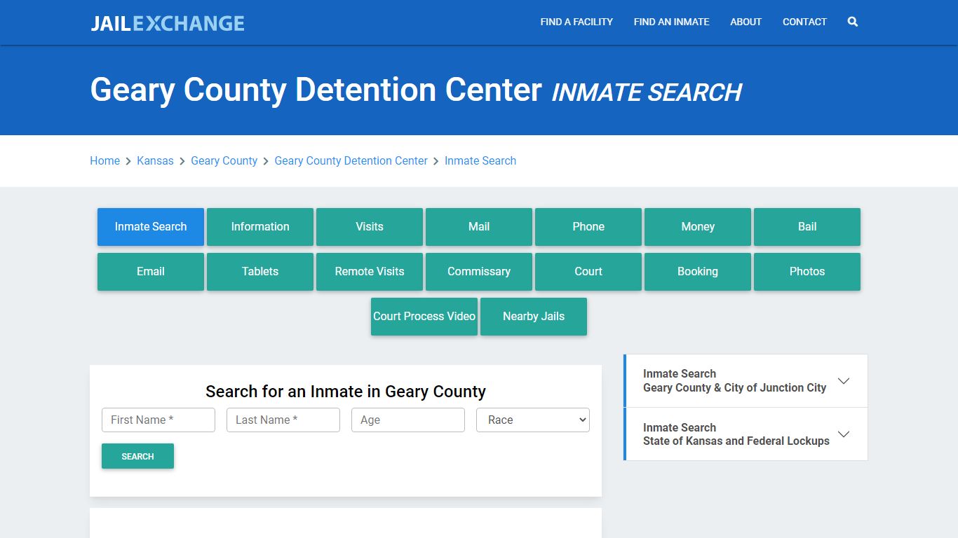 Geary County Detention Center Inmate Search - Jail Exchange