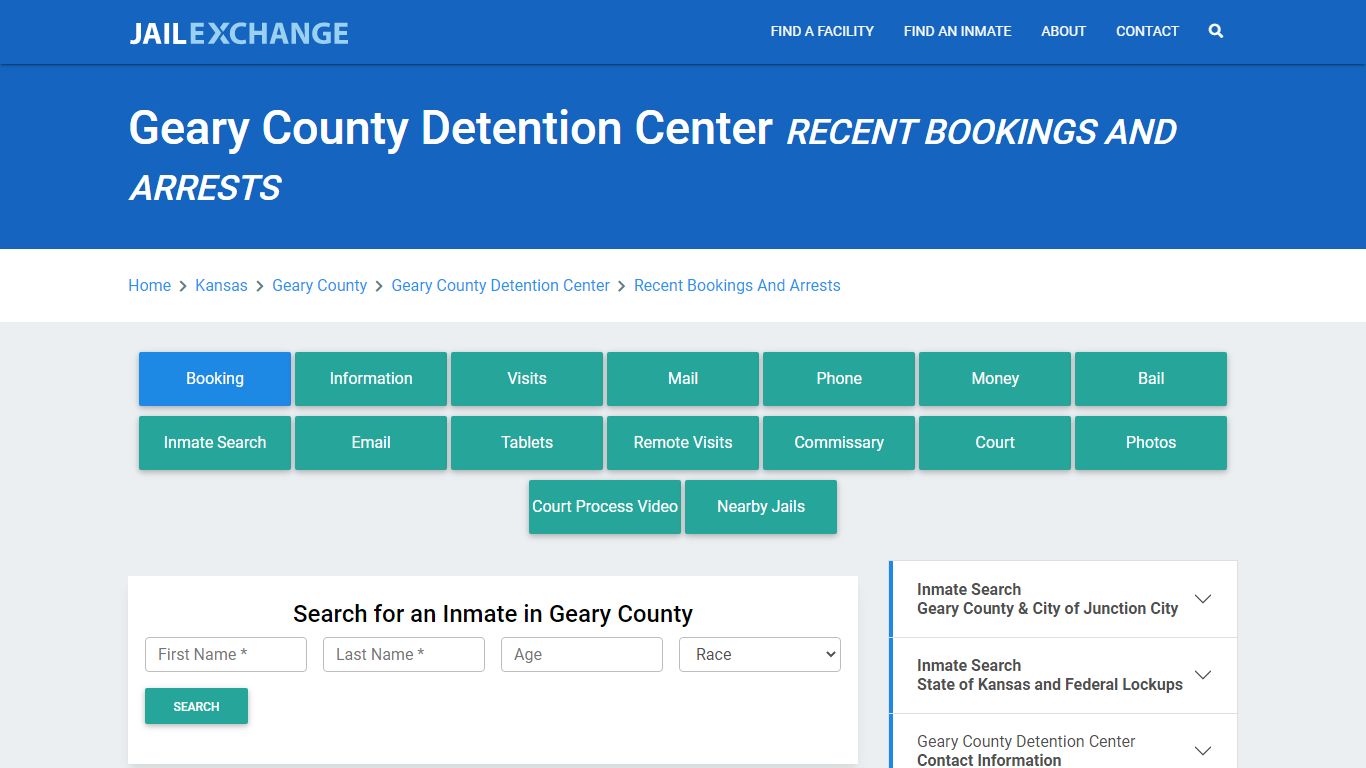 Geary County Detention Center Recent Bookings And Arrests - Jail Exchange