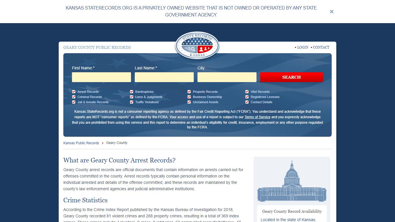 Geary County Arrest, Court, and Public Records | StateRecords.org